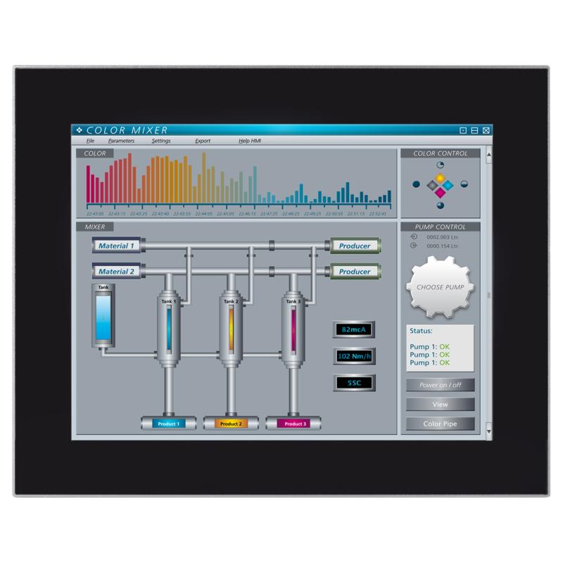 Panelmaster 1284a, 12" Panel PC, 12-24V, PCAP-Touch, J1900, 4GB, 128GB SSD