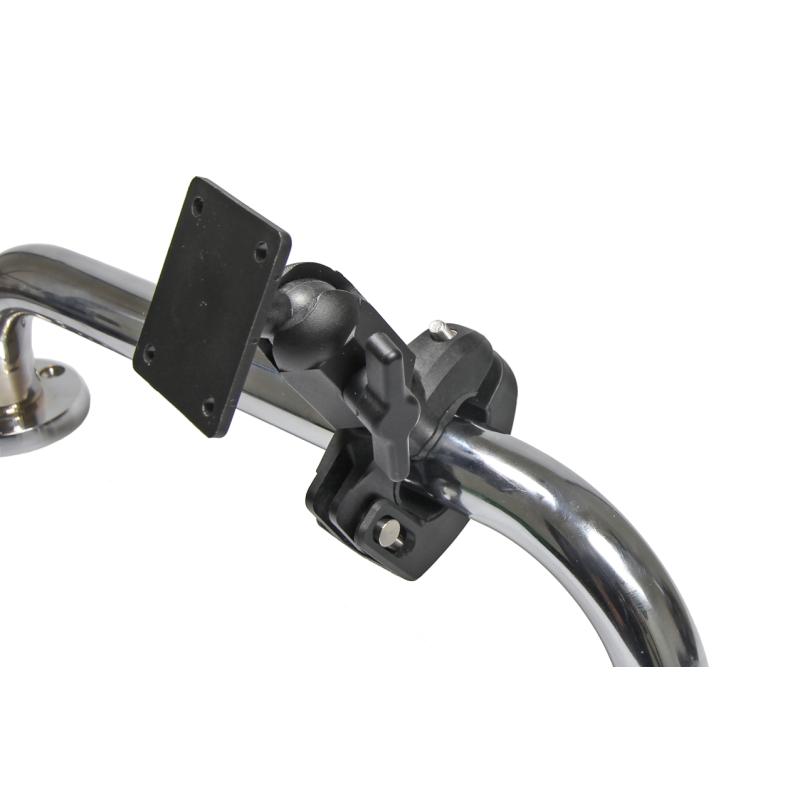 Pipe Mount / Bar Grip, schwenkbare Kopfplatte, 50x42 mm, für runde Rohre 22-31 mm, AMPS-Löcher