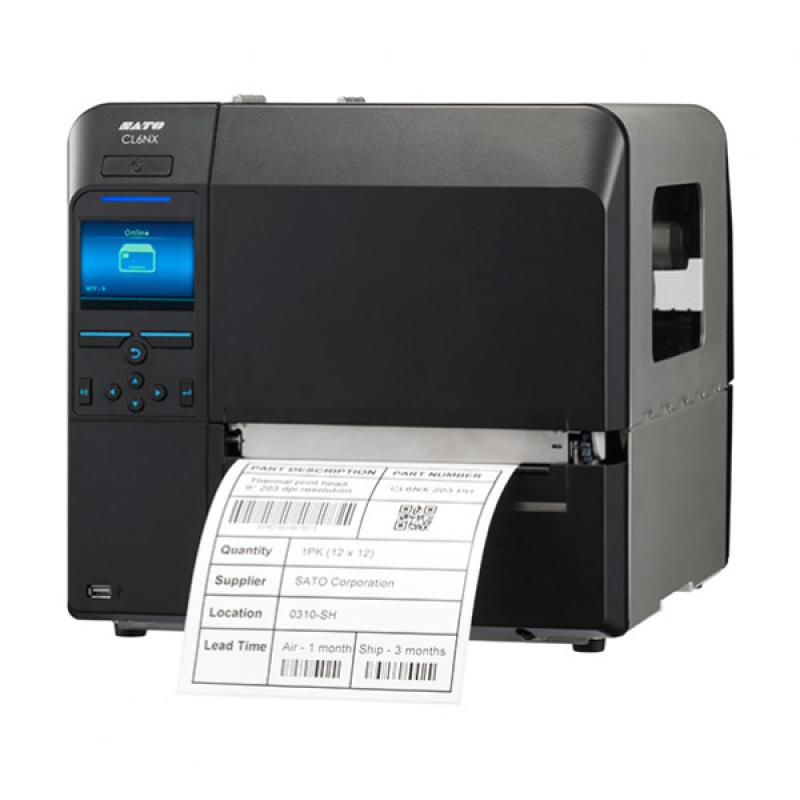 Sato CL6NX Plus (203 dpi), RS232, parallel, USB/USB Host, LAN, WLAN opti., BT, EXT I/O, Dispenser, RTC