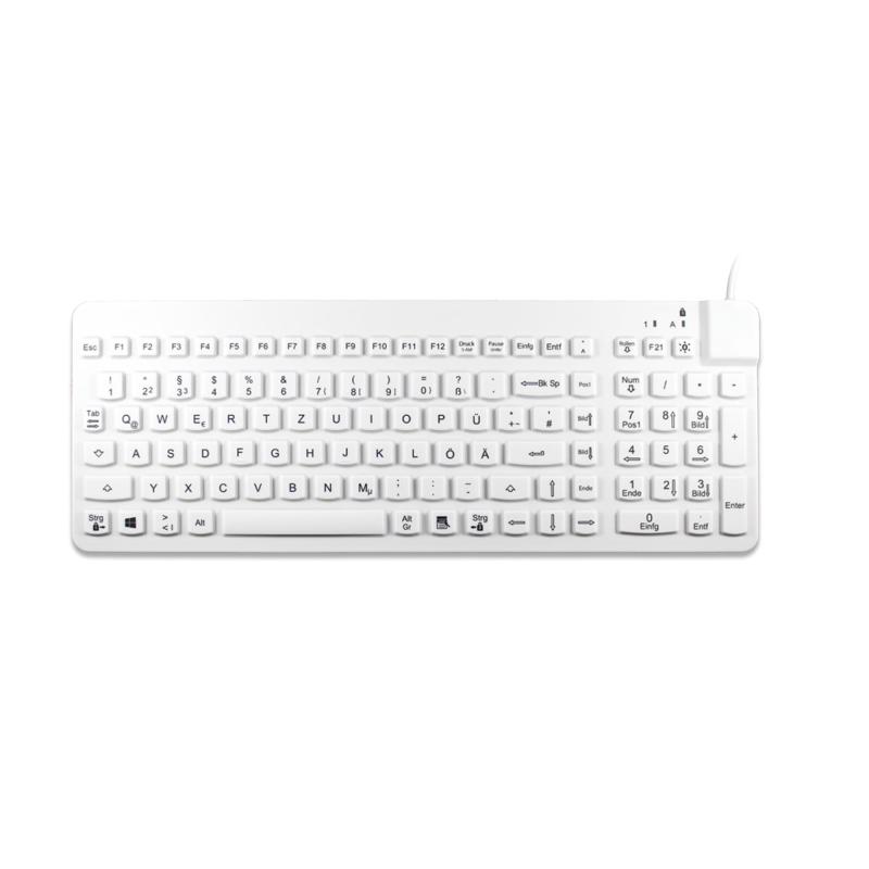 Medizinische Tastatur, DE, USB, weiß, IP68