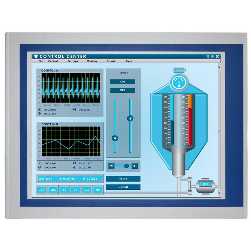 8" Touchmonitor mit 12-24V DC, resistiv