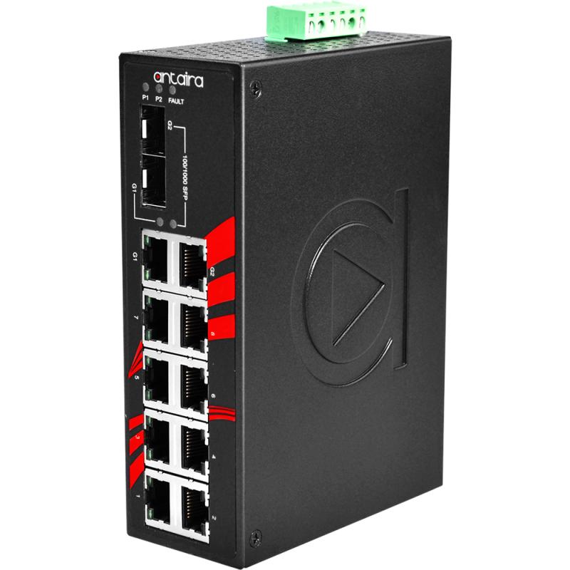 10-Port Industrial Switch, 2x Gb-SFP