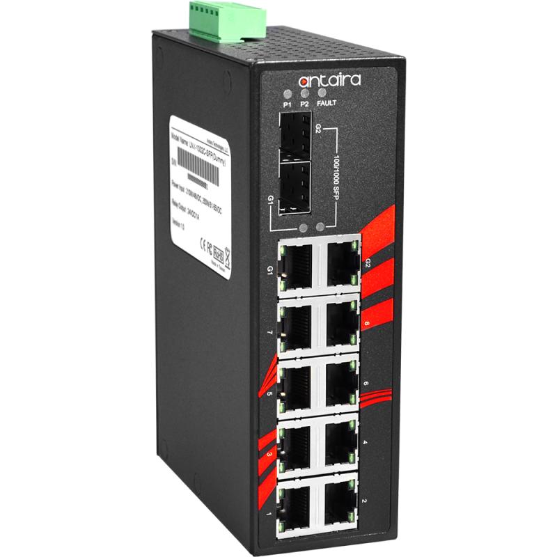 10-Port Industrial Switch, 2x Gb-SFP