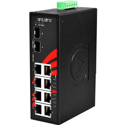 10-Port Unmanaged POE Industrial Gigabit Switch, 48-55VDC, -40 - 75C