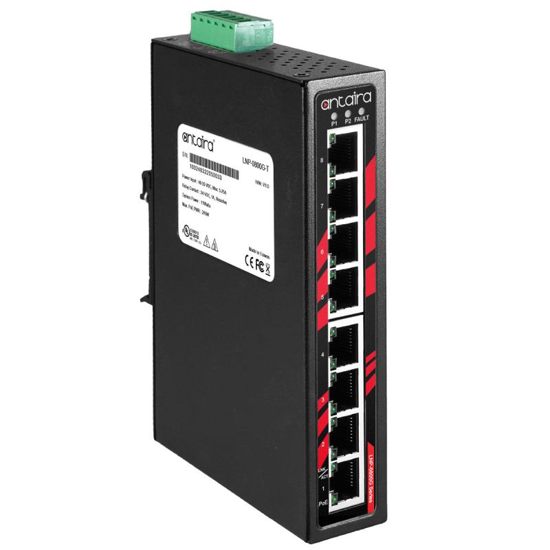 8-Port POE+ Ind. Gb-Switch, 2xSFP, -10-70C