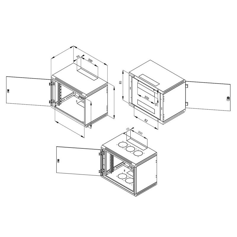 Konfigurierbarer Wand-Serverschrank