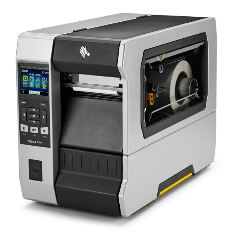 Zebra ZT610 (203dpi), Peeler, Rewind, Disp., ZPL, ZPLII, USB, RS232, BT, Ethernet