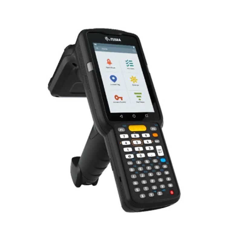 Zebra MC3330XR, 2D, SE4770, SR, BT, WLAN, 47-Key alphanum., IP64, Gun, RFID, IST, PTT, GMS, Android