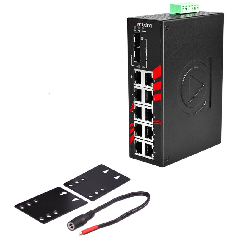 10-Port Industrial Switch, 2x Gb-SFP