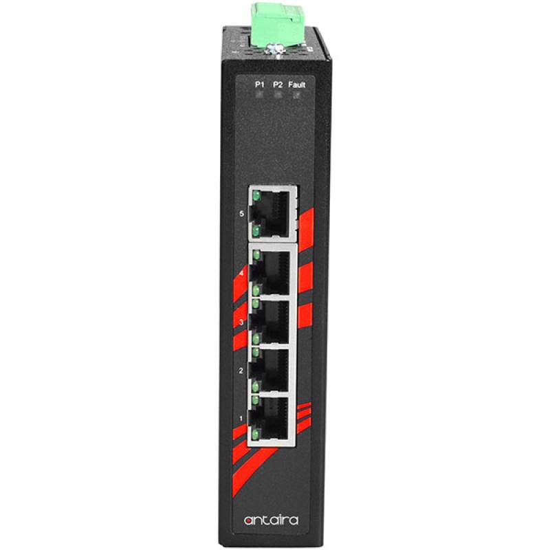 5-Port Unmanaged Industrial Ethernet Switch, 12-48VDC , -10 - 70C