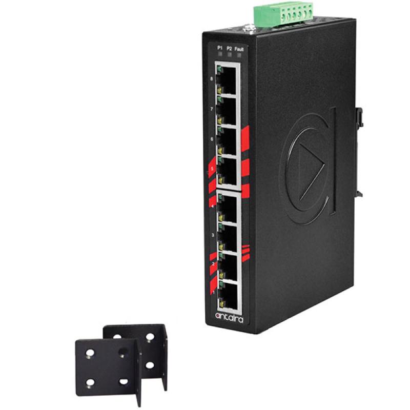 8-Port Unmanaged Industrial Ethernet Switch, 12-48VDC , -10 - 70C