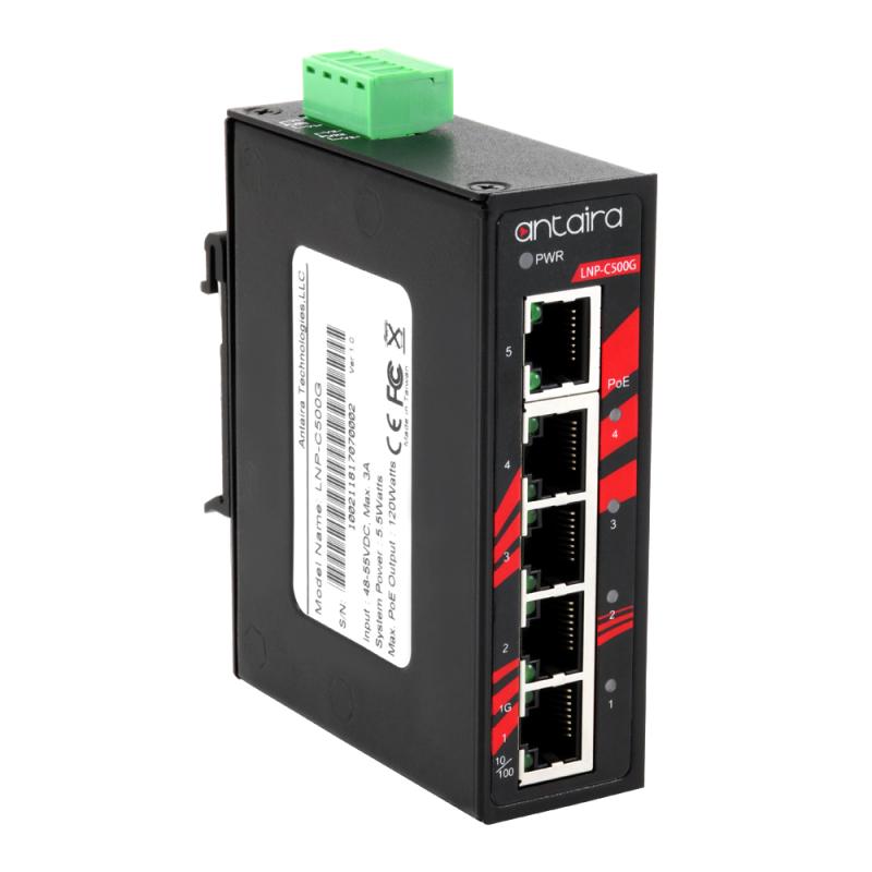 5-Port POE+ Ind. Gb-Switch, 48V, -10-70C