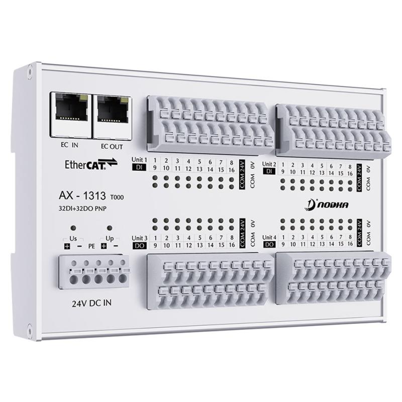 64 x DIO: 32-DI, 32-DO, EtherCAT Modul, PNP, filter: 3ms, Imax: 0.5A, 24VDC