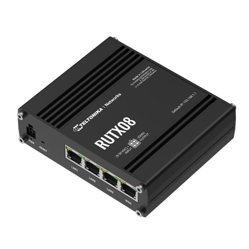 Teltonika RUTX08 Ethernet-to-Ethernet Gigabit Industrial VPN Router